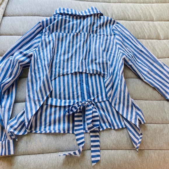 Shein tied back striped blouse - Picture 2 of 6
